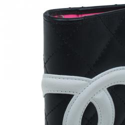 مملوكة مسبقًا غطاء أجندة  شانيل كامبون جلد أسود مبطن