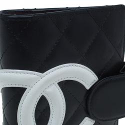 مملوكة مسبقًا غطاء أجندة  شانيل كامبون جلد أسود مبطن