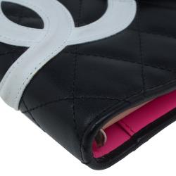 مملوكة مسبقًا غطاء أجندة  شانيل كامبون جلد أسود مبطن