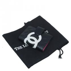 مملوكة مسبقًا  غطاء أجندة  شانيل كامبون جلد أسود مبطن