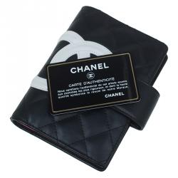 مملوكة مسبقًا غطاء أجندة  شانيل كامبون جلد أسود مبطن