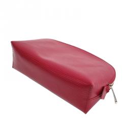 Pre Owned Louis Vuitton Fuschia Epi Leather Pochette Cosmetic Pouch