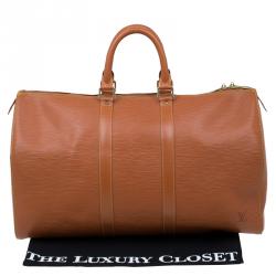 Pre Owned Louis Vuitton Cipango Gold Epi Leather Keepall 45