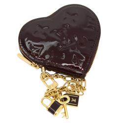 Pre Owned Louis Vuitton Amarante Monogram Vernis Porte Monnaies Cruer Coin Case