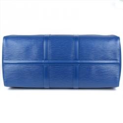 Pre Owned Louis Vuitton Toledo Blue Epi Leather Keepall 50 Bag