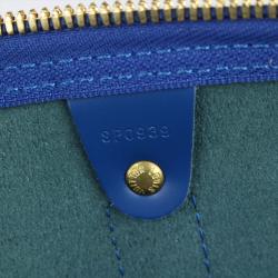 Pre Owned Louis Vuitton Toledo Blue Epi Leather Keepall 50 Bag