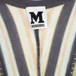 Pre Owned M Missoni Multicolor Patterned Knit Short Sleeve Dress M