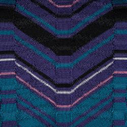 مملوكة مسبقًا M Missoni Blue Chevron Patterned Knit Sleeveless Dress L