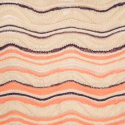 Pre Owned M Missoni Multicolor Textured Wave Pattern Long Sleeve Top L