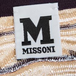 Pre Owned M Missoni Multicolor Textured Wave Pattern Long Sleeve Top L