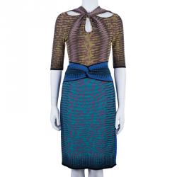 Pre Owned M Missoni Multicolor Knot Detail Dress M