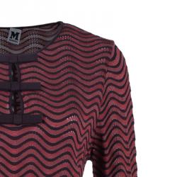 Pre Owned M Missoni Red Wave Knit Dress L