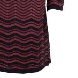Pre Owned M Missoni Red Wave Knit Dress L