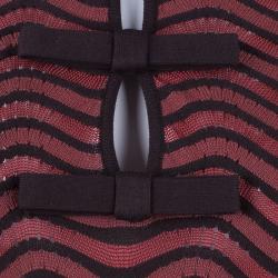 Pre Owned M Missoni Red Wave Knit Dress L