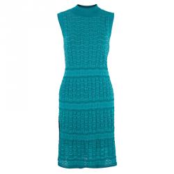 Pre Owned M Missoni Blue Knit Dress And Cardigan Set M