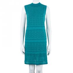 Pre Owned M Missoni Blue Knit Dress And Cardigan Set M