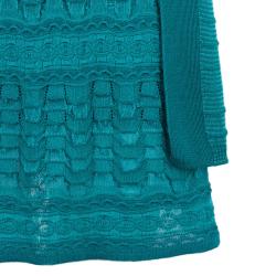 Pre Owned M Missoni Blue Knit Dress And Cardigan Set M