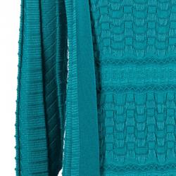 Pre Owned M Missoni Blue Knit Dress And Cardigan Set M
