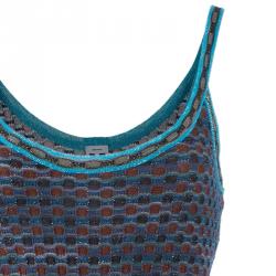 Pre Owned فستان أم ميزوني بدون أكمام متعدد الألوان مجسم S