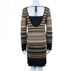 Pre Owned فستان أم ميزوني بدون ظهر متعرج L