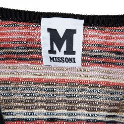 Pre Owned M Missoni Red Multicolor Sleeveless Top M