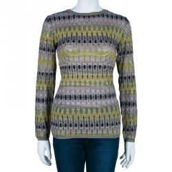 Pre Owned M Missoni Multicolor Knit Long Sleeve Sweater M