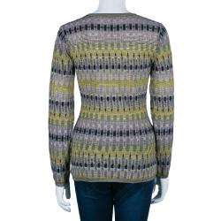 Pre Owned M Missoni Multicolor Knit Long Sleeve Sweater M