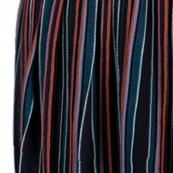 مملوكة مسبقًا M Missoni Criss-Cross Short Sleeve Pleated Multicolor Dress M