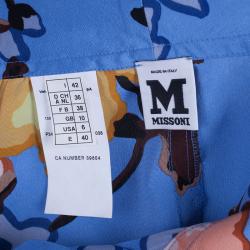 Pre Owned M Missoni Multicolor Print Silk Skirt M