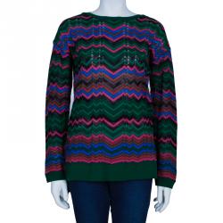 Pre Owned جامبر أم ميزوني تريكو متعرج متعدد الألوان M