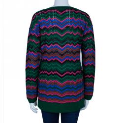 Pre Owned جامبر أم ميزوني تريكو متعرج متعدد الألوان M