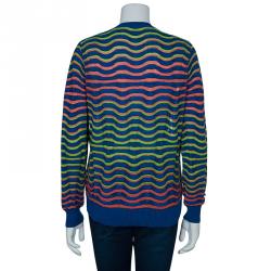Pre Owned M Missoni Multicolor Wave Knit Cardigan S