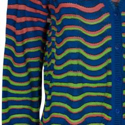 Pre Owned M Missoni Multicolor Wave Knit Cardigan S