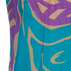 مملوكة مسبقًا M Missoni Multicolor Print Silk Top L
