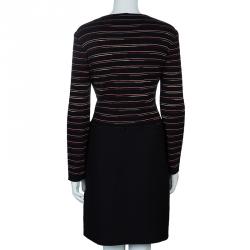 مملوكة مسبقًا فستان أم ميزوني تريكو أسود بتوب مخطط L