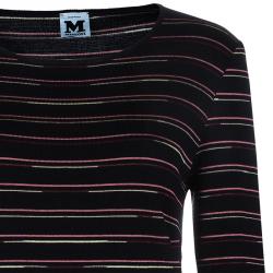 مملوكة مسبقًا فستان أم ميزوني تريكو أسود بتوب مخطط L