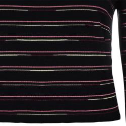 مملوكة مسبقًا فستان أم ميزوني تريكو أسود بتوب مخطط L