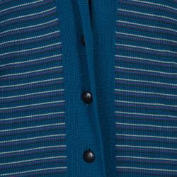 Pre Owned M Missoni Blue Striped Knit Cardigan XL