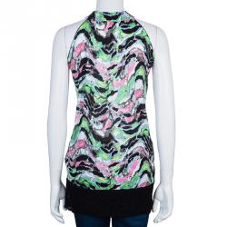 Pre Owned M Missoni Multicolor Lace Trim Top S