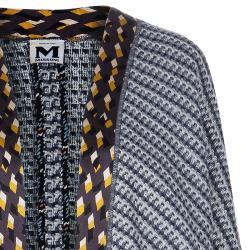Pre Owned M Missoni Grey Contrast Trim Cardigan M