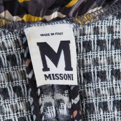 Pre Owned M Missoni Grey Contrast Trim Cardigan M