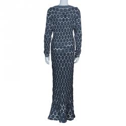 مملوكة مسبقًا M Missoni Black Knit Long Sleeve Maxi Dress L