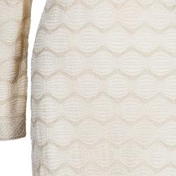 Pre Owned M Missoni Gold Metallic Knit Maxi Dress L