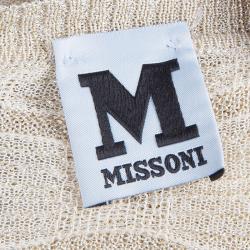 Pre Owned M Missoni Gold Metallic Knit Maxi Dress L