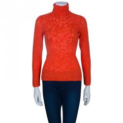 Pre Owned M Missoni Red Turtle Neck Long Sleeve Sweater S