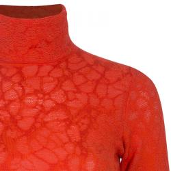 Pre Owned M Missoni Red Turtle Neck Long Sleeve Sweater S