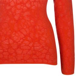 Pre Owned M Missoni Red Turtle Neck Long Sleeve Sweater S