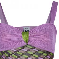 Pre Owned M Missoni Pink and Green Knit Top S