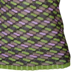 Pre Owned M Missoni Pink and Green Knit Top S