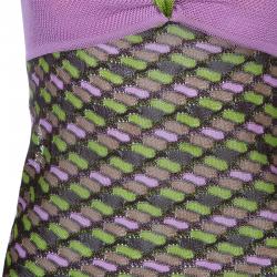 Pre Owned M Missoni Pink and Green Knit Top S